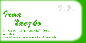 irma maczko business card